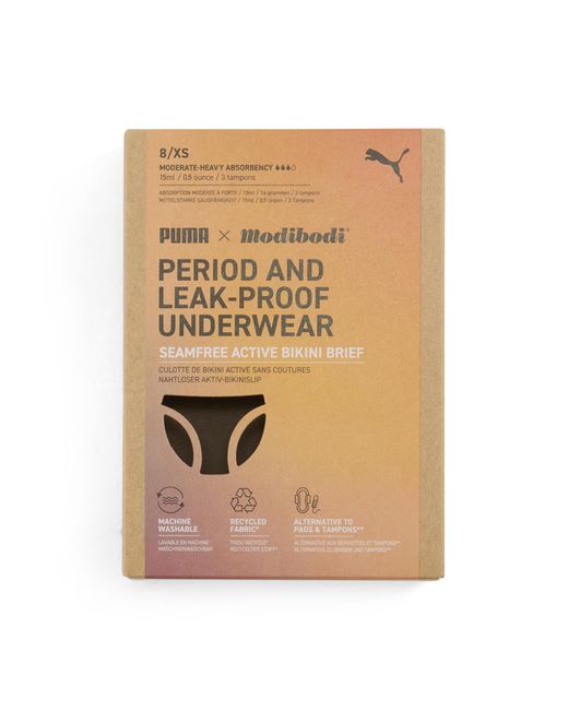 PUMA Purple Licence X Modibodi Active Nahtloser Bikini Mittelstark-Stark Für Damen
