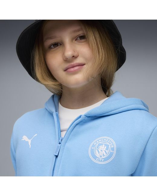 Chaqueta Con Capucha Manchester City Ftblessentials Juvenil PUMA de color Blue