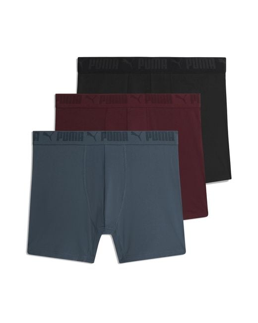 PUMA Blue 3 Pack Athletic Fit Boxer for men