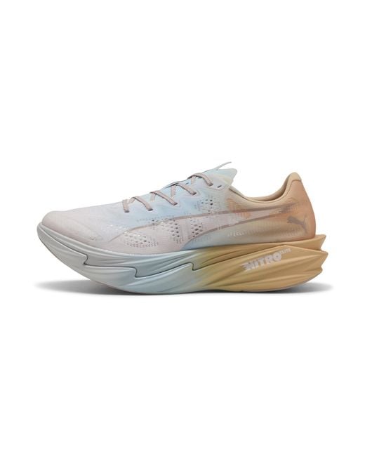 PUMA White Deviate Nitro Elite 4 Running Shoes for men