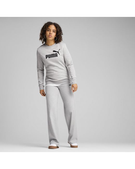 PUMA Gray Ess Small No. 1 Logo High-Waist Straight Leggings