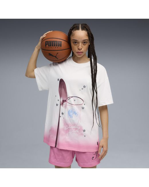 PUMA Shooting Stars Oversized T-Shirt Iii Uniseks, Maat in het Purple