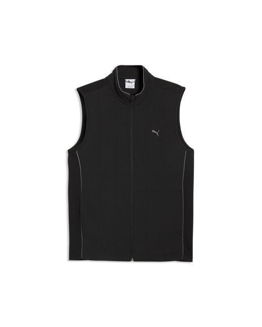 PUMA Black Cloudspun Fleece Hybrid Golf Vest for men