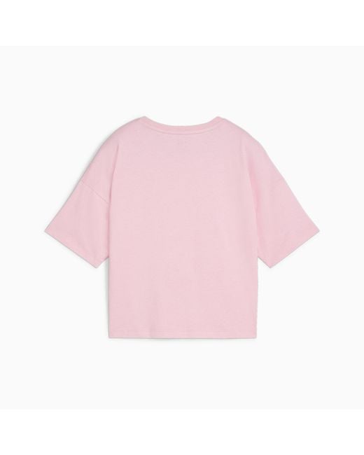 PUMA Pink Essentials Logo Cropped T-shirt