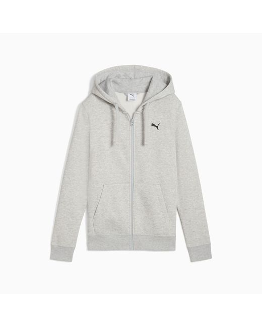 PUMA Gray Essentials Full-Zip Hoodie Light Heather