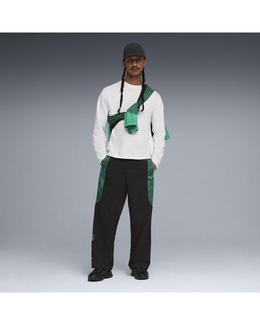 PUMA Black Tech-X Relaxed Track Pants for men