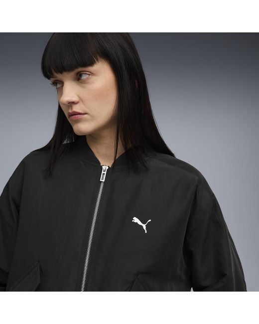 PUMA Black T7 Satin Bomber Jacket