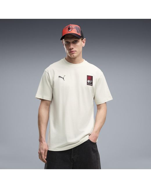 PUMA White Ac Milan Ftblculture Relaxed T-Shirt for men
