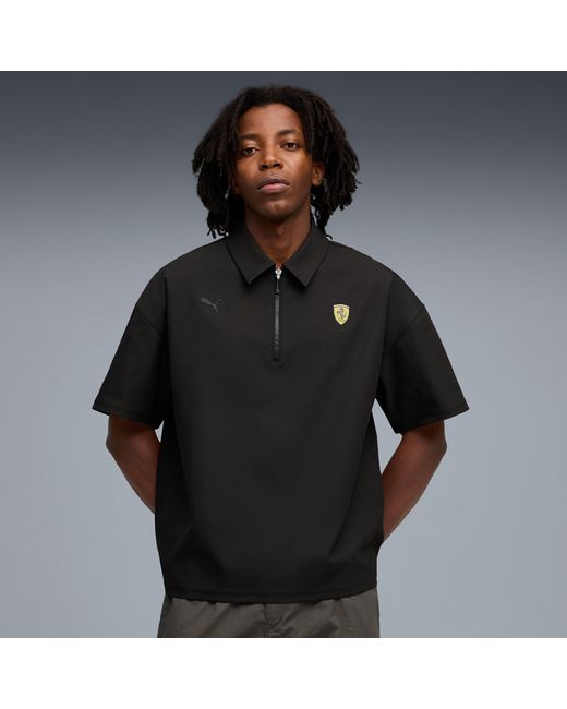 PUMA Black Scuderia Ferrari Premium Polo Shirt for men