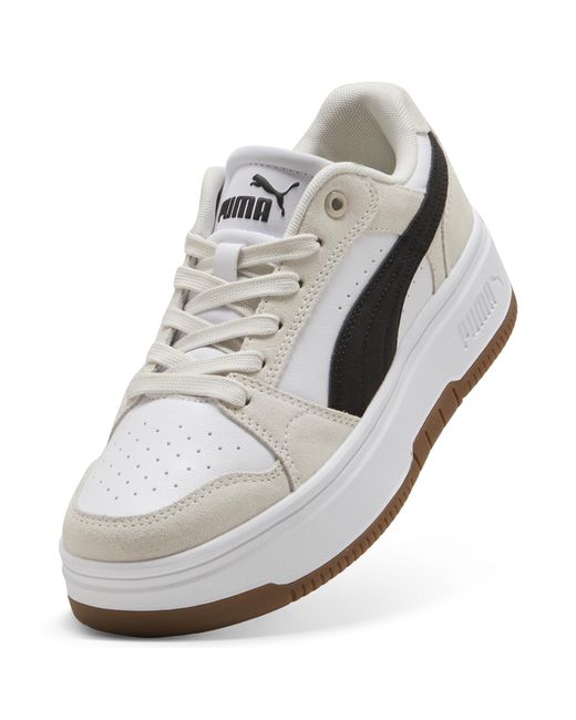 PUMA White Rebound Femme Suede Sneakers