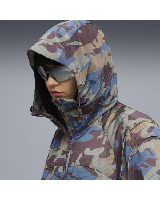 PUMA Gray Clrt All-Over Print Ripstop Jacket