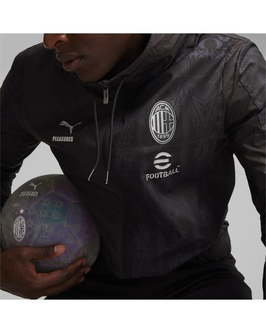 PUMA AC Milan x PLEASURES Fußball Aufwärmjacke in Black für Herren