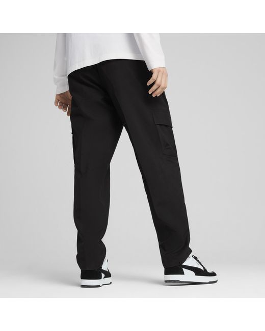 PUMA Black Essentials No. 1 Logo Woven Cargo Pants for men