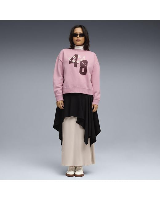 PUMA Pink Ess Double Up Crew