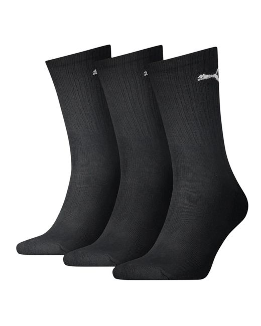 PUMA Black Sport Crew Lightweight Socks 3 Pack