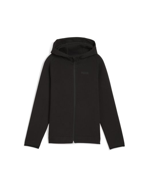 Felpa Con Cappuccio E Zip Integrale Spacer Per Ragazzi di PUMA in Black da Uomo