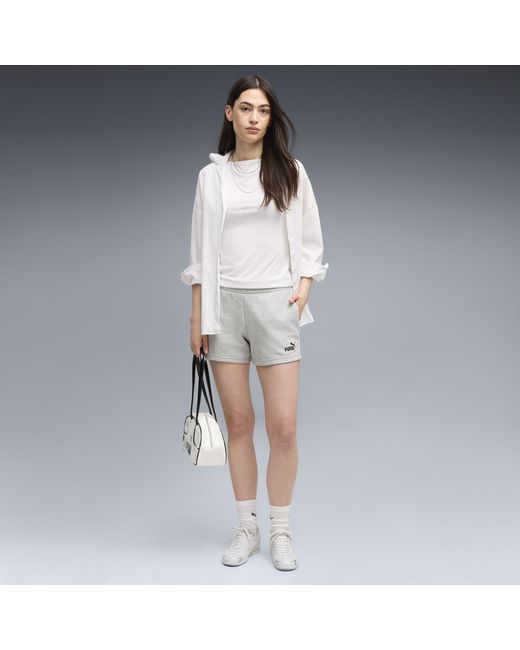 PUMA White Ess Small No. 1 Logo 4" Shorts