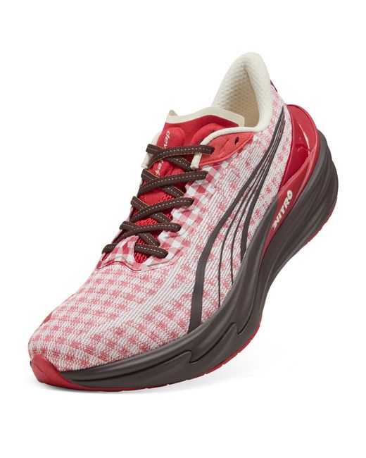 PUMA Red Deviate Nitroâ 4 Check Sneakers for men