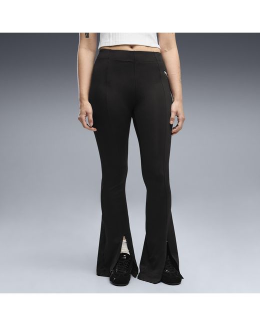 PUMA Gray Essentials Flared Pintuck Tights