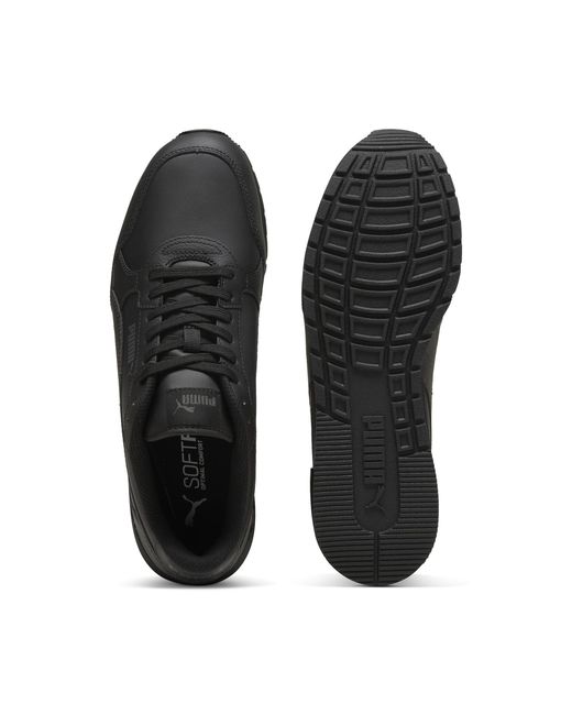 PUMA St Runner V4 Leather Unisex Sneakers in het Black