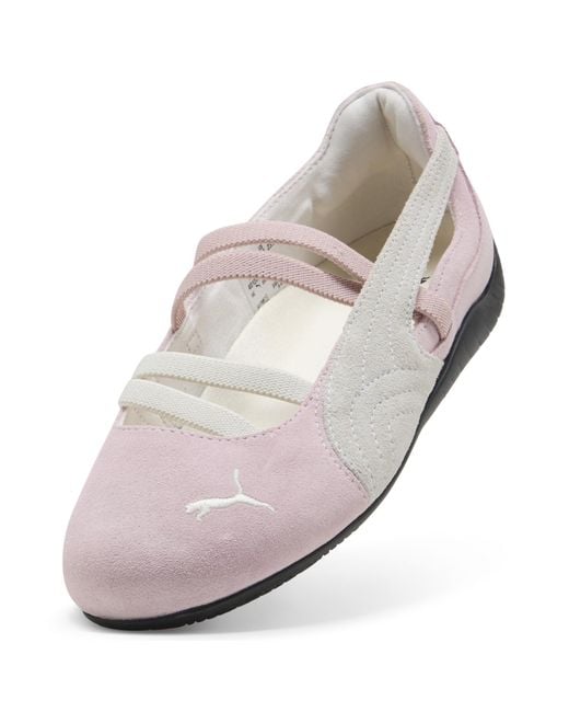 PUMA White Speedcat Ballet Suede Schuhe