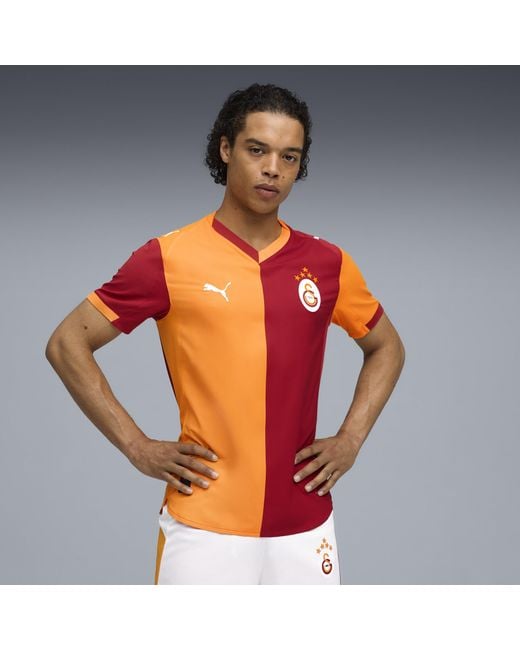 PUMA Galatasaray Sk 25/26 Authentic Thuisshirt Voor Rood/Oranje, Maat in het Orange voor heren