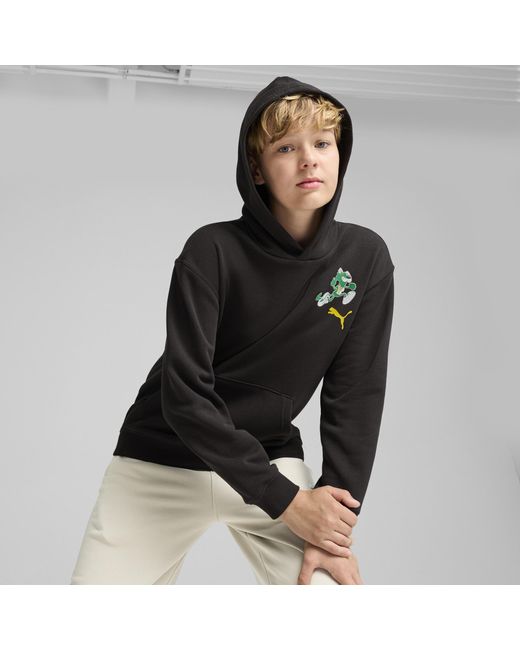 Felpa Con Cappuccio Downtown Super Per Ragazzi di PUMA in Black