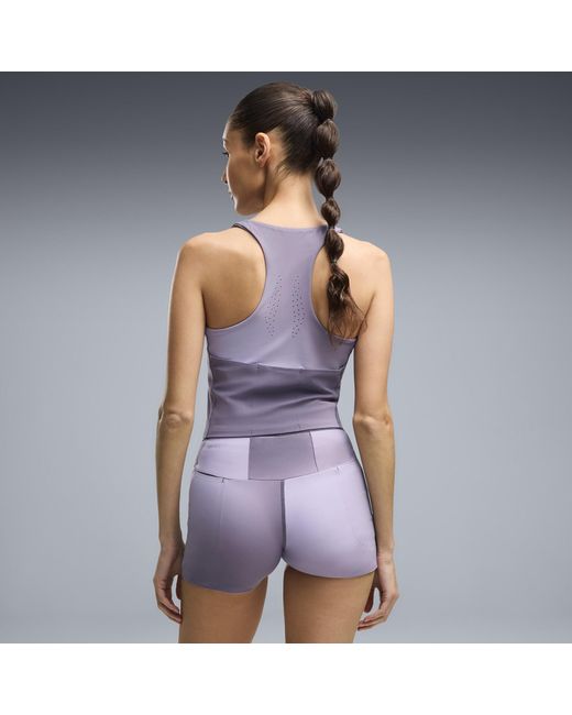 PUMA Purple Lightspeed Printed Running Crop Top