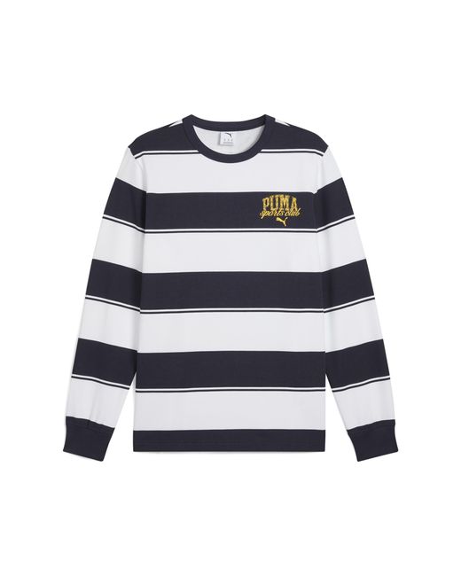 PUMA Gray Class Pack Striped Crew Sweatshirt for men