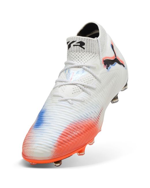 PUMA Future 8 Ultimate Ag Uniseks Voetbalschoenen, Zwart/Rood/Wit, Maat in het White
