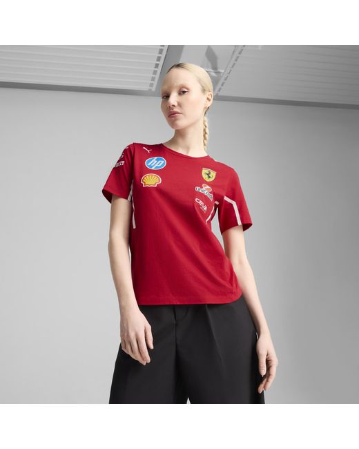 T-shirt Team Scuderia Ferrari Hp 2025 PUMA en coloris Red