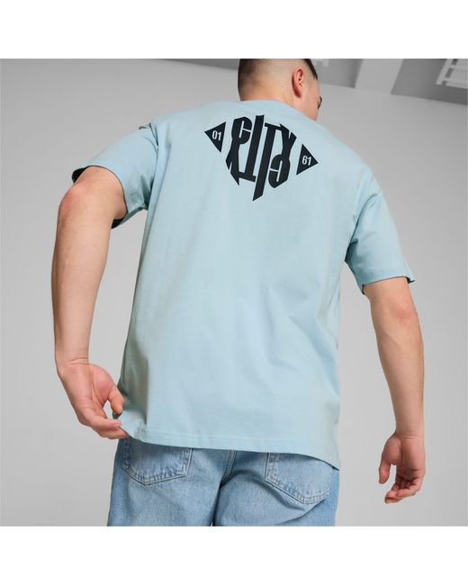 PUMA Blue Manchester City Ftblculture+ T-shirt for men