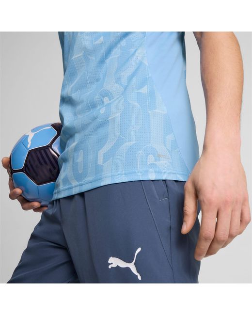 PUMA Blue Manchester City Pre-match Short Sleeve Jersey for men