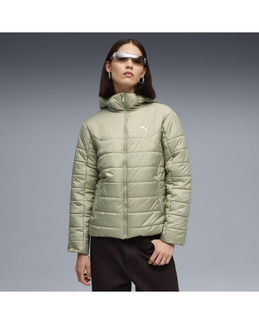 PUMA Essentials Gewatteerd Jack Met Capuchon Voor Maat in het Green