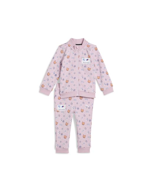 PUMA Pink Bmw M Motorsport Langarm-Set Mit Allover-Print Baby