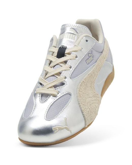 PUMA White Speedcat Lou Metallic Sneakers
