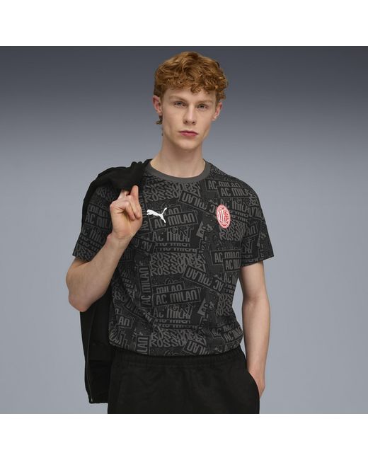 Camiseta Ac Milan Ftblculture Con Estampado Integral Para Hombre PUMA de hombre de color Black