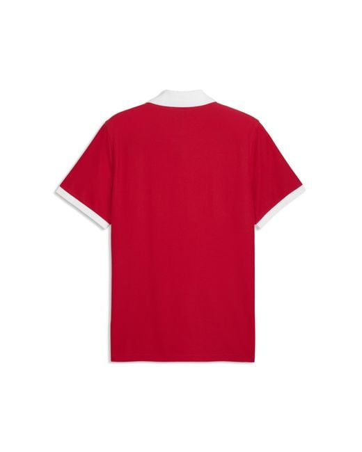 PUMA Red Scuderia Ferrari Pique Polo for men