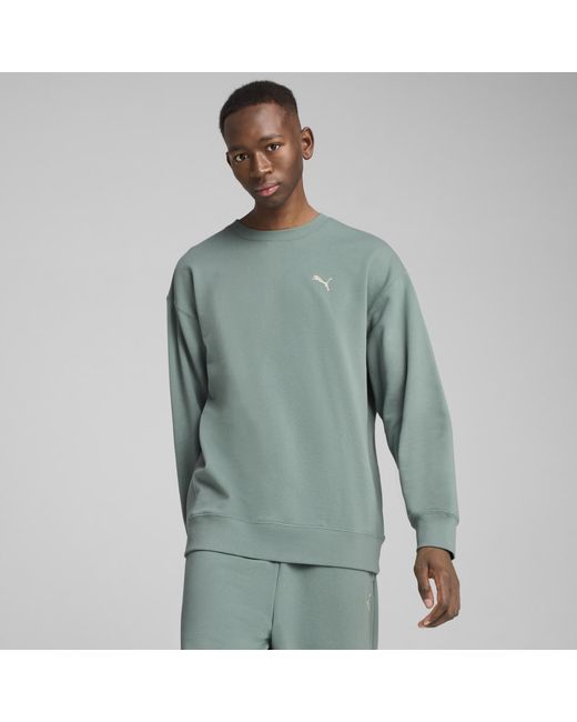 PUMA Wardrobe Ess Relaxed Trui Met Ronde Hals Voor in het Green voor heren