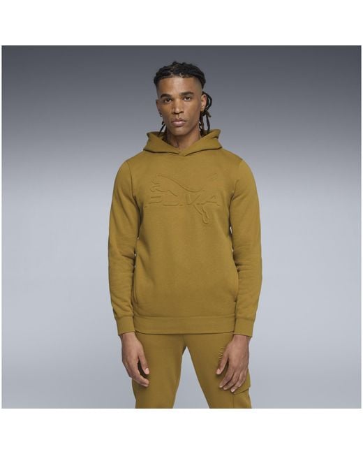 PUMA Green Elevated Essentials Hoodie for men