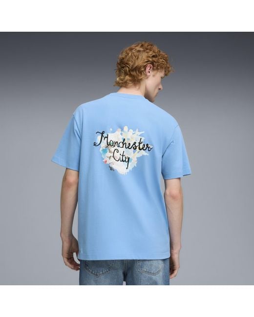 PUMA Kidsuper X Manchester City Graphic T-Shirt Voor Blauw/Zwart, Maat in het Blue voor heren