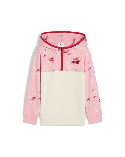 Sudadera Con Capucha Y Media Cremallera Little Runners Para Niños, Shop, Alpine Snow PUMA de color Pink
