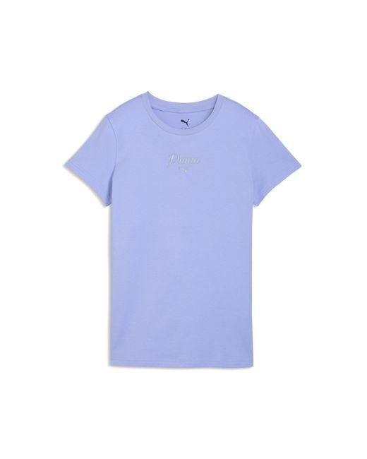 PUMA Blue Essentials Script T-Shirt