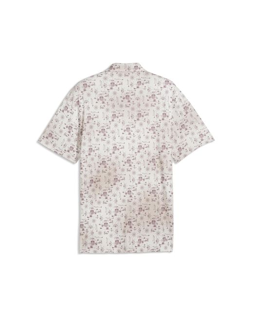 PUMA White Cloudspun Coastal Claret Polo for men