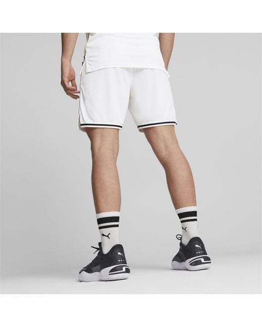 PUMA Hoops Team Basketbalshort in het White voor heren