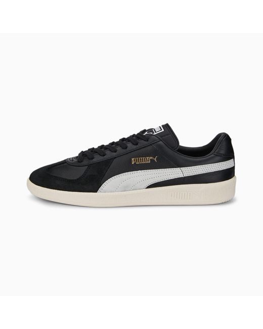 PUMA Leather Army Trainer Sneakers in Black | Lyst UK