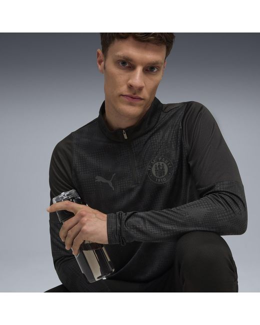 PUMA Fc St. Pauli Trainingstop Met Kwartrits Voor Zwart/Grijs, Maat in het Black voor heren