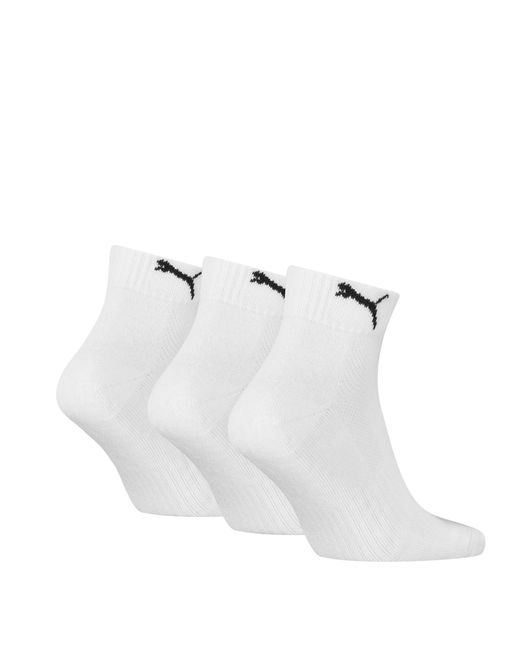 PUMA White Quarter Socks (3 Pack)
