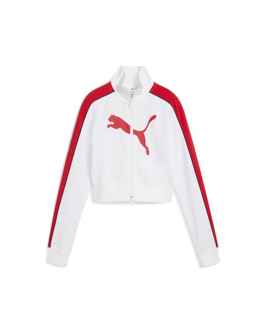 Chaqueta De Chándal Corta De Corte Semiajustado Future..Archive T7 Para Mujer, Ropa, Blanco/Rojo PUMA de color Gray