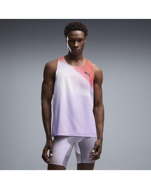 PUMA Purple Lightspeed Ultraweave Graphic Running Singlet for men